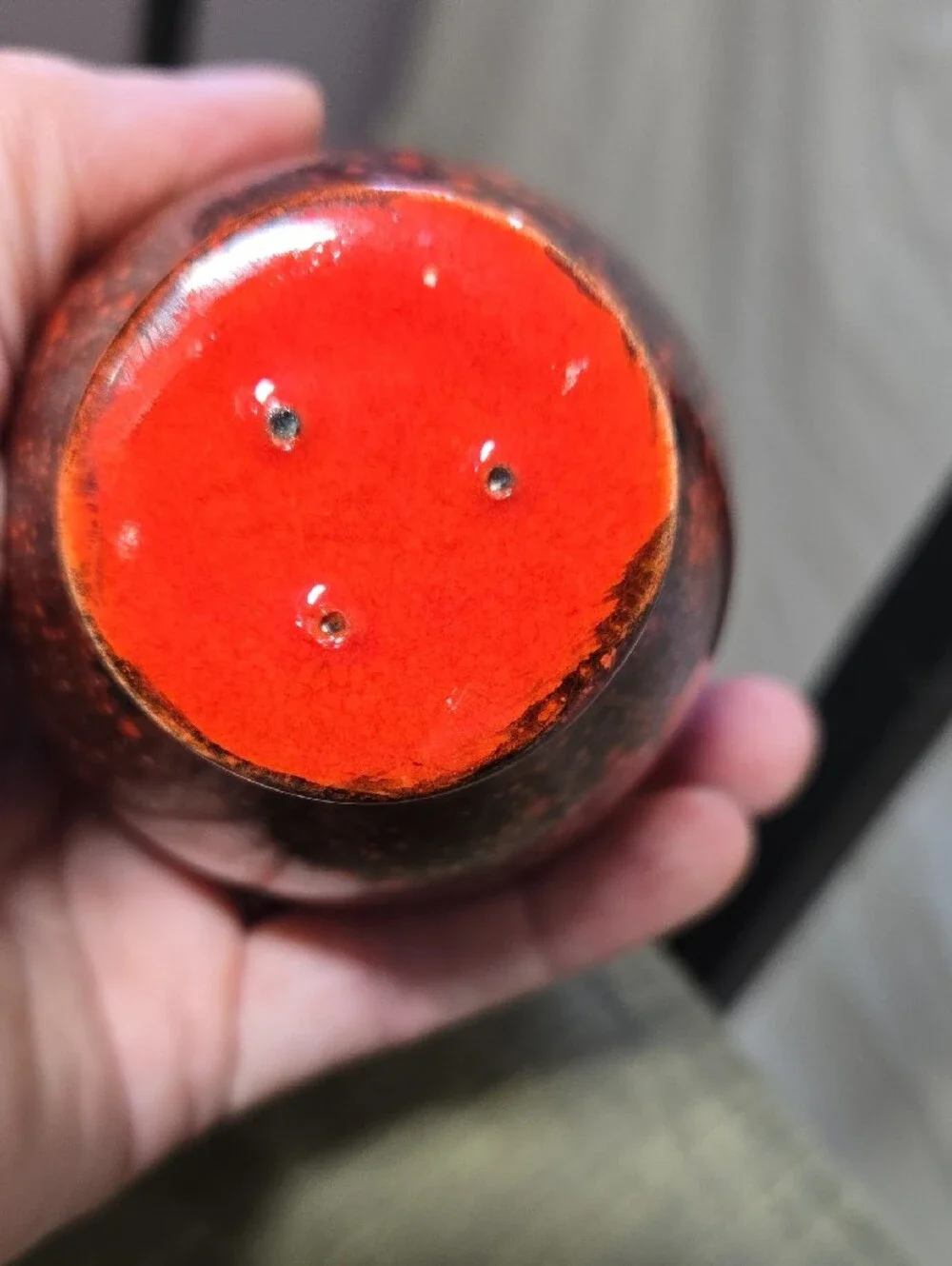 Red Speckled Decorative Ginger Jar